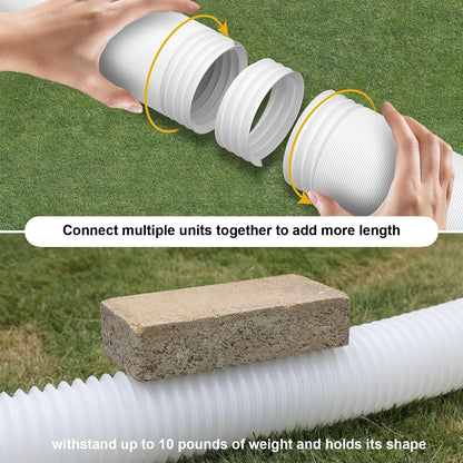 2 Pack Rain Gutter Downspout Extensions, Flexible Downspout Extender with 58"+68" Extendable Pipes for Rain V1259-DP01-A-3409