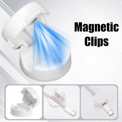 Magnetic Cable Clips 12-Pack - Cord Holders for Desk, Car, Wall & Office - Organizer for Phone Charging V1259-DP01-A-3418