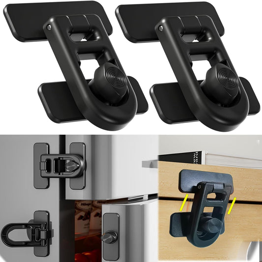 2-Pack Refrigerator Lock Baby Proofing for Cabinet Door Drawer Freezer RV Oven Cupboard Closet Kitchen, 90 V1259-DP01-A-3424