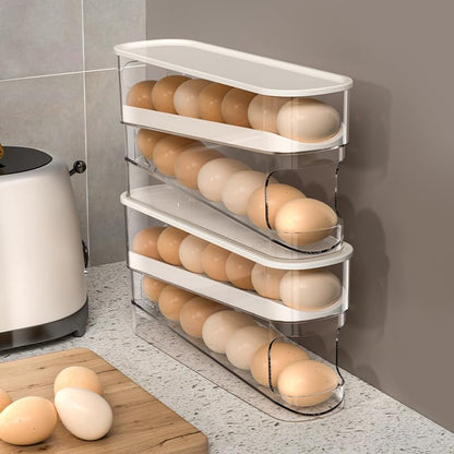 Egg Storage for Fridge, Space-Saving Rolling Eggs Dispenser for Refrigerator Storage, Made of Sturdy, Clear V1259-DP01-A-3425