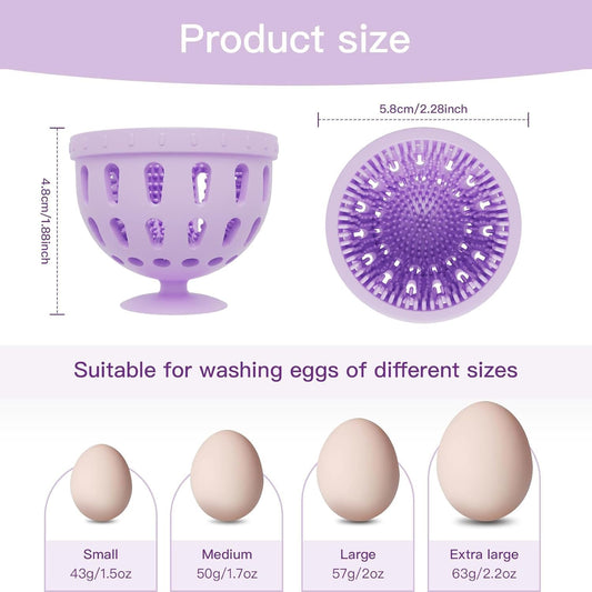 Silicone Egg Brush Cleaner with Suction Cup, Premium Fresh Egg Washer and Brush for Easy Cleaning of V1259-DP01-A-3440
