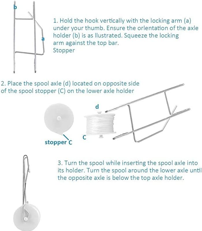 10 PCS Tomato Roller Hooks with String & 40 Clips, 49.2FT Twine Tomato Trellis Kit - Climbing Support for V1259-DP01-A-3441