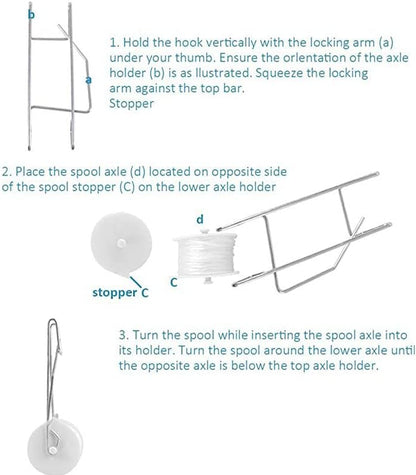 10 PCS Tomato Roller Hooks with String & 40 Clips, 49.2FT Twine Tomato Trellis Kit - Climbing Support for V1259-DP01-A-3441