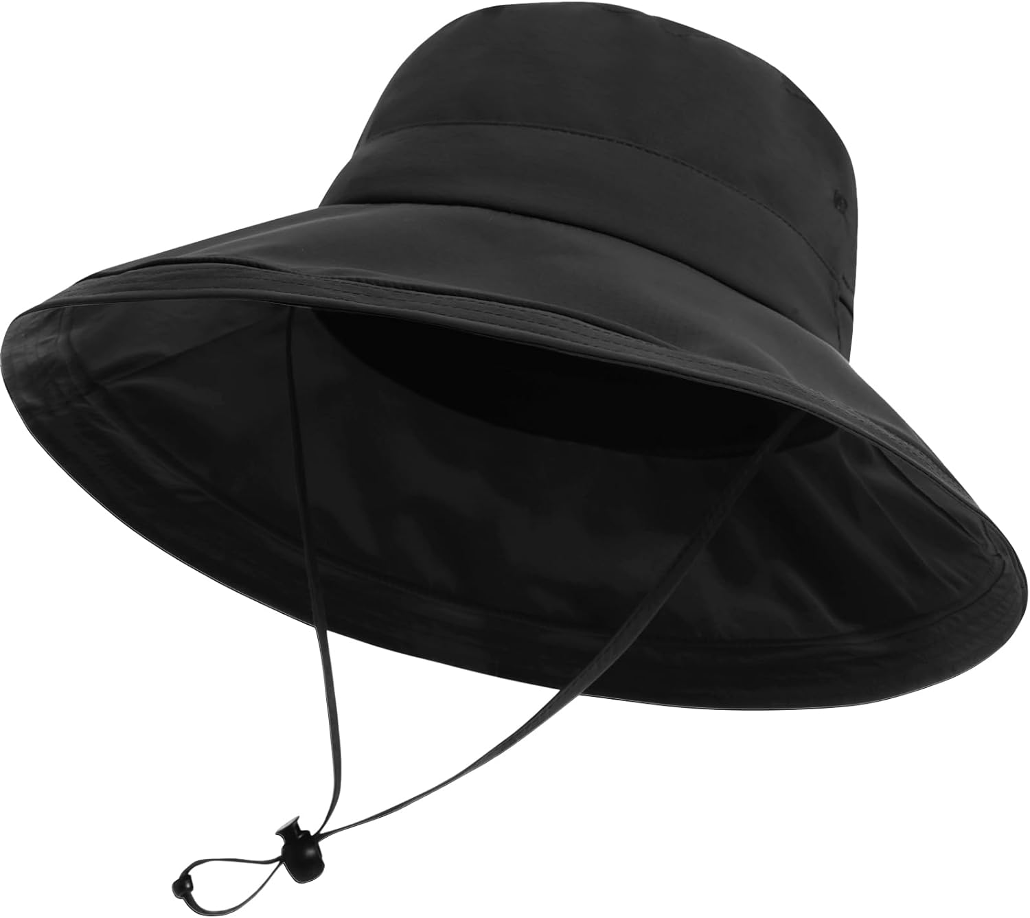 Sun Hats for Women, Wide Brim Waterproof Bucket Hat, Summer Beach Packable Ponytail Hat,UPF 50+ UV Protection V1259-DP01-A-3481