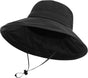Sun Hats for Women, Wide Brim Waterproof Bucket Hat, Summer Beach Packable Ponytail Hat,UPF 50+ UV Protection V1259-DP01-A-3481