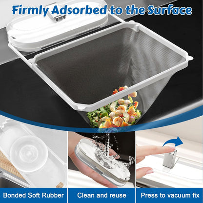 Kitchen Sink Strainer with Net 100Pcs, Large Opening Sink Strainer Rack, Foldable Rag Rack, Strong V1259-DP01-A-3482