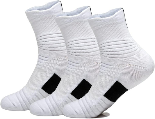 Basketball Socks Cushioned Thick Hiking Cycling Athletic Crew Socks for Men Women Boy V1259-DP01-A-3484