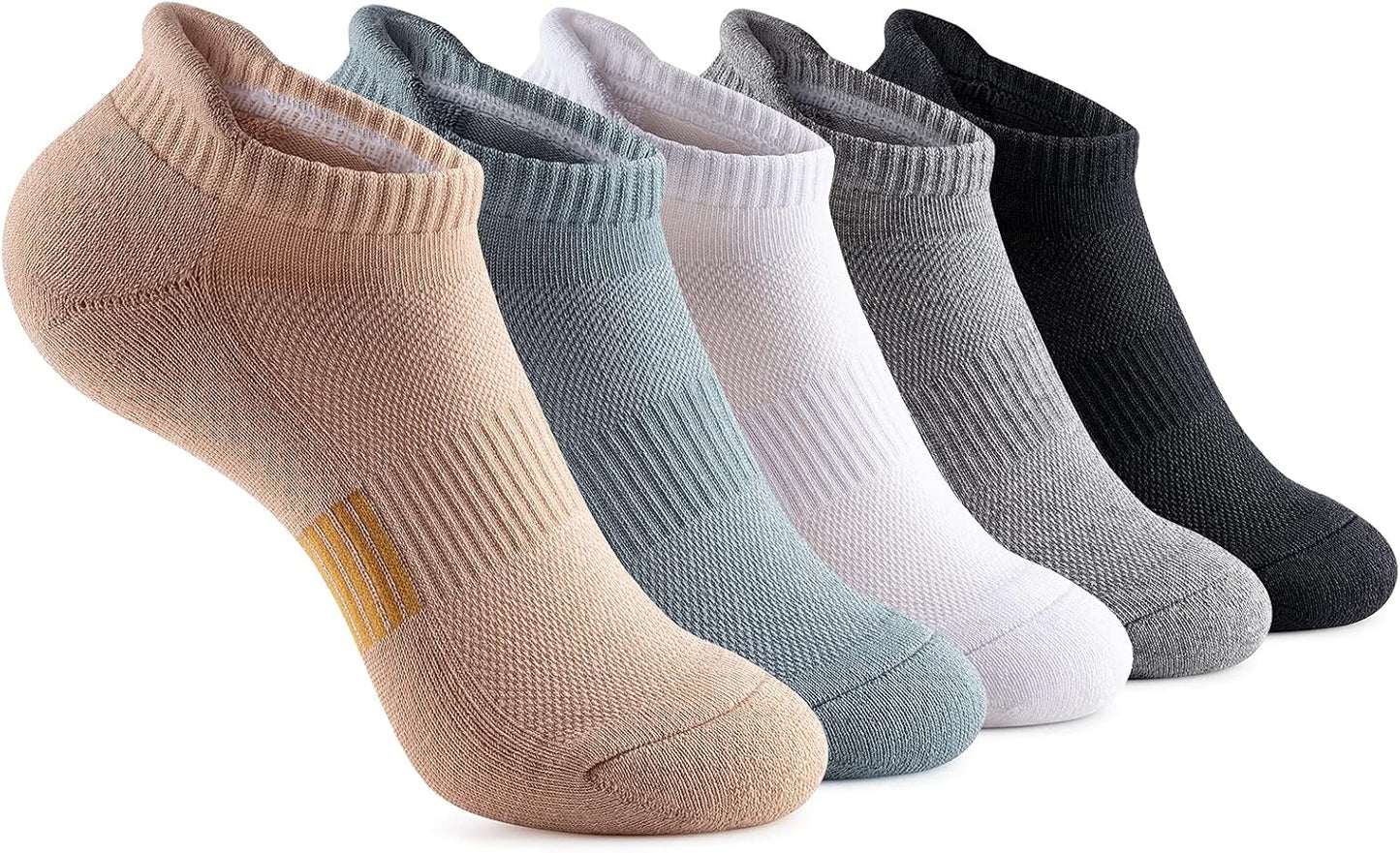 Ankle Socks Womens Running Athletic No Show Socks Cushioned 5-Pairs V1259-DP01-A-3485