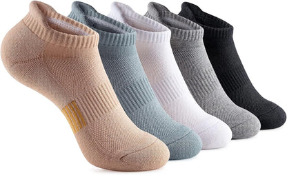Ankle Socks Womens Running Athletic No Show Socks Cushioned 5-Pairs V1259-DP01-A-3485