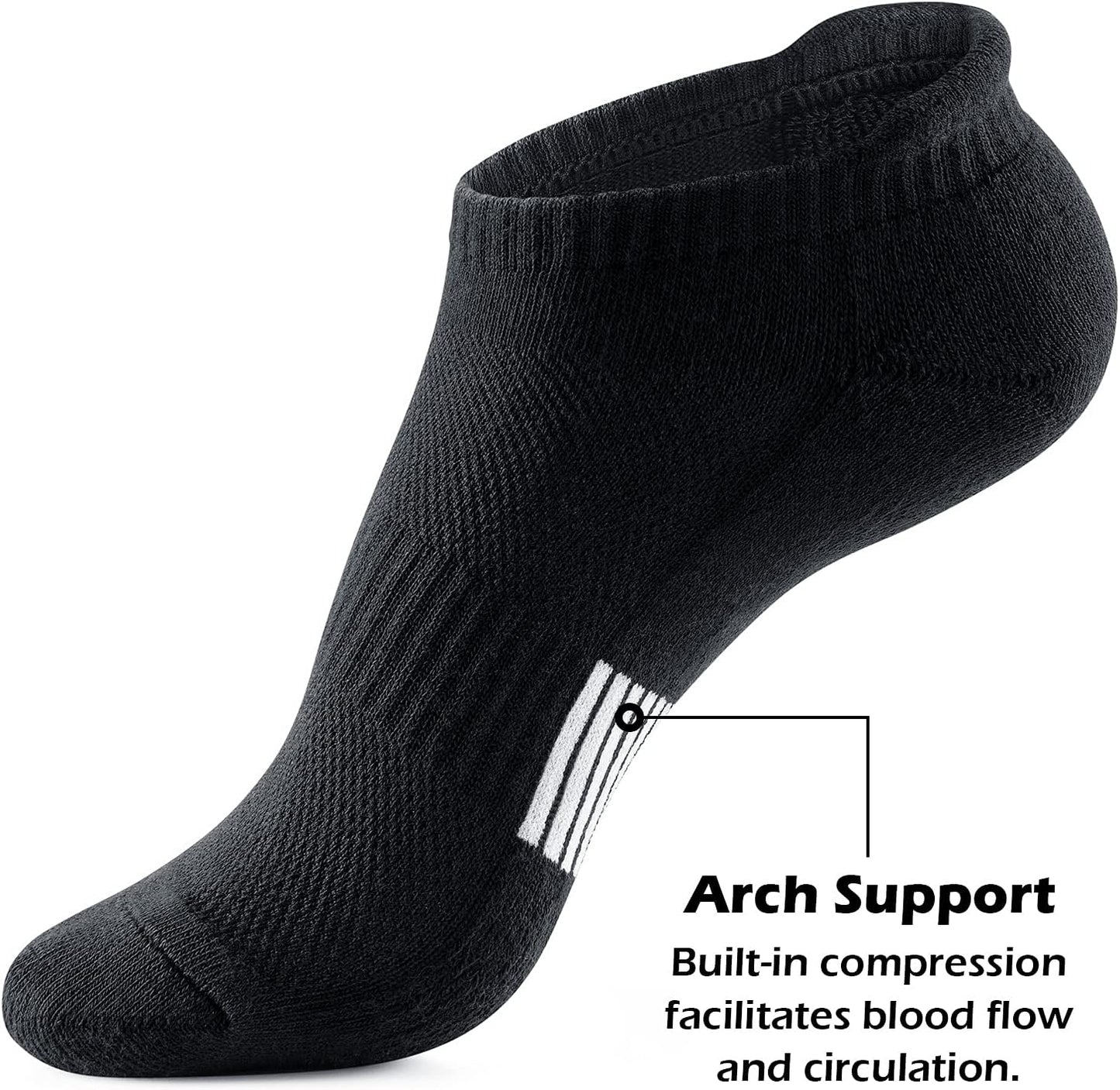 Ankle Socks Womens Running Athletic No Show Socks Cushioned 5-Pairs V1259-DP01-A-3485