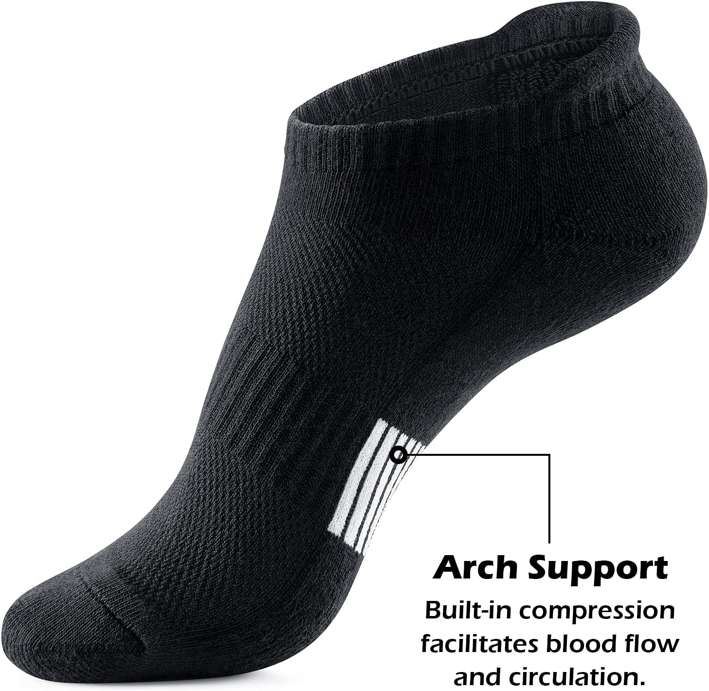 Ankle Socks Womens Running Athletic No Show Socks Cushioned 5-Pairs V1259-DP01-A-3485