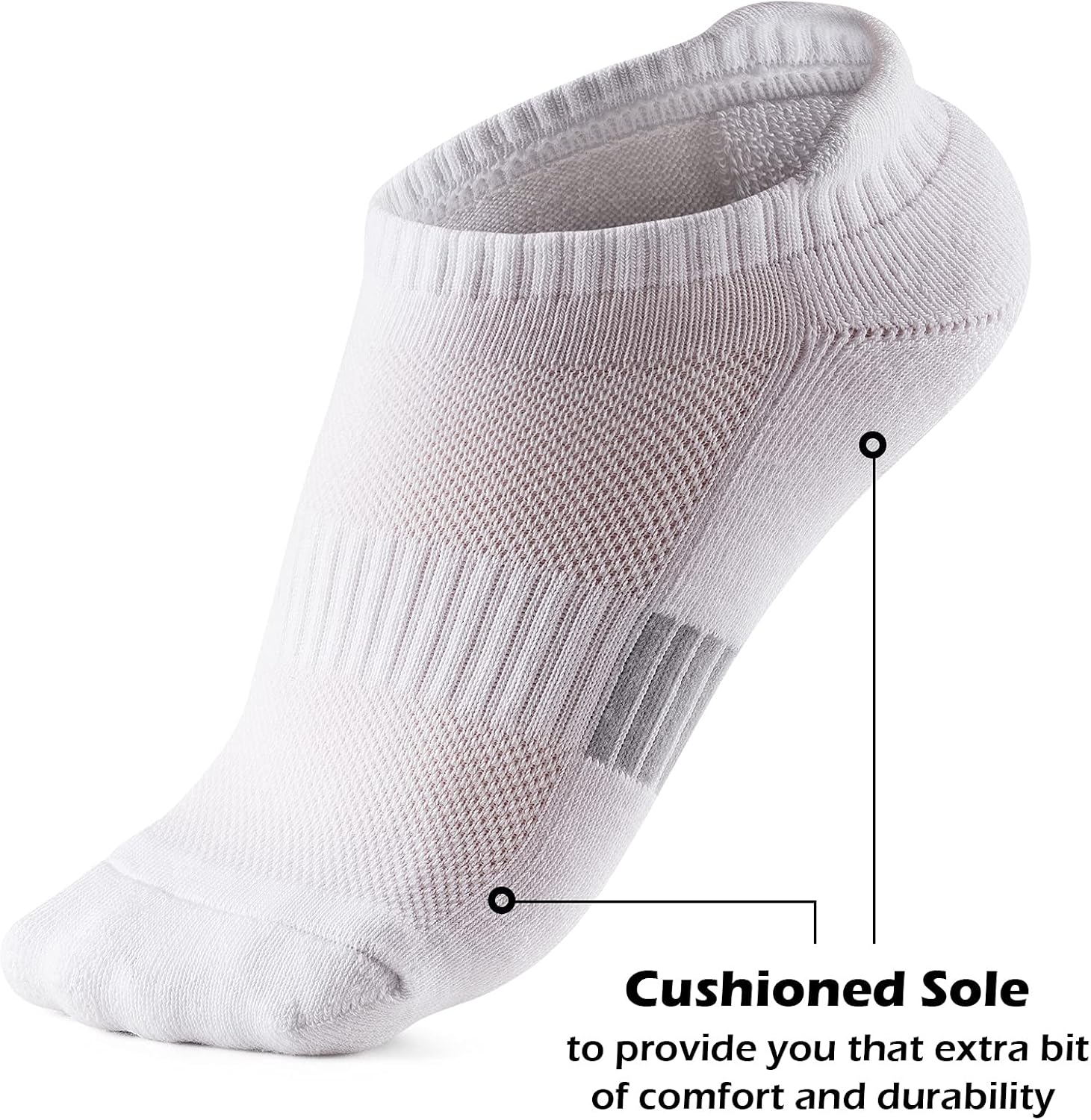 Ankle Socks Womens Running Athletic No Show Socks Cushioned 5-Pairs V1259-DP01-A-3485