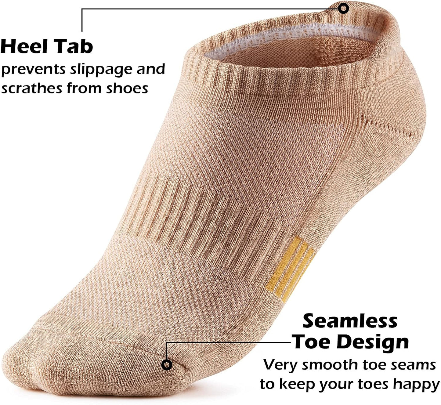 Ankle Socks Womens Running Athletic No Show Socks Cushioned 5-Pairs V1259-DP01-A-3485