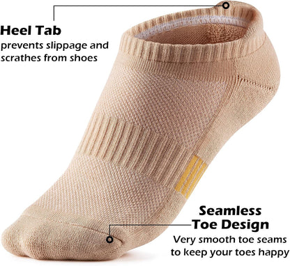 Ankle Socks Womens Running Athletic No Show Socks Cushioned 5-Pairs V1259-DP01-A-3485