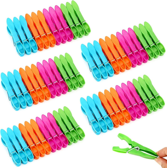 48 PCS Windproof clothespins Plastic clothespins for Clothesline Strong Grip Clothes Pegs for Indoor and V1259-DP01-A-3503
