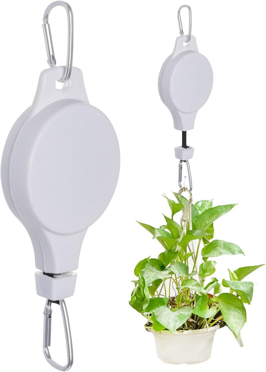 2 Pack Plant Pulley Retractable Hanger Adjustable Height Wheel for Hanging Plants Heavy Duty Indoor Outdoor V1259-DP01-A-3507