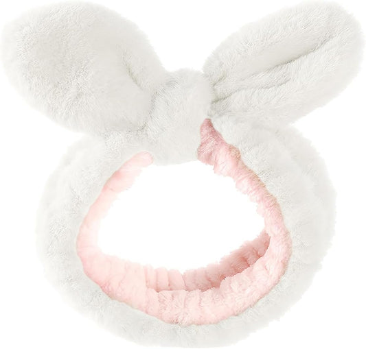 Skin Care Headband, Facial Wash Band, Bunny Ear, Bath Shower, Girls Rubber Makeup (B, M) V1259-DP01-A-3510