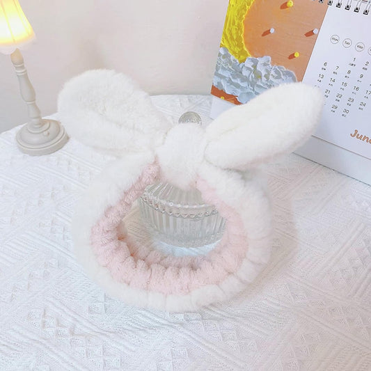 Skin Care Headband, Facial Wash Band, Bunny Ear, Bath Shower, Girls Rubber Makeup (B, M) V1259-DP01-A-3510