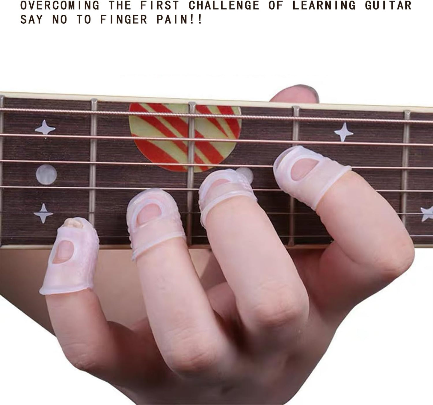Silicone Guitar Finger Guards 20pcs Fingertip Protectors Covers Caps for Stringed Instruments Like Guitar V1259-DP01-A-3514