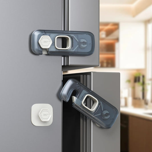 5 Pack Child Proof Refrigerator Lock, Fridge Locks for Kids with Sticky Adhesive Pads, Child Safety Locks for V1259-DP01-A-3518