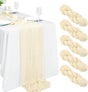 5 Packs 10Ft Ivory Cheesecloth Table Runner, 35" x 120" Rustic Gauze Boho Wedding Table Runner Decorations V1259-DP01-A-3519