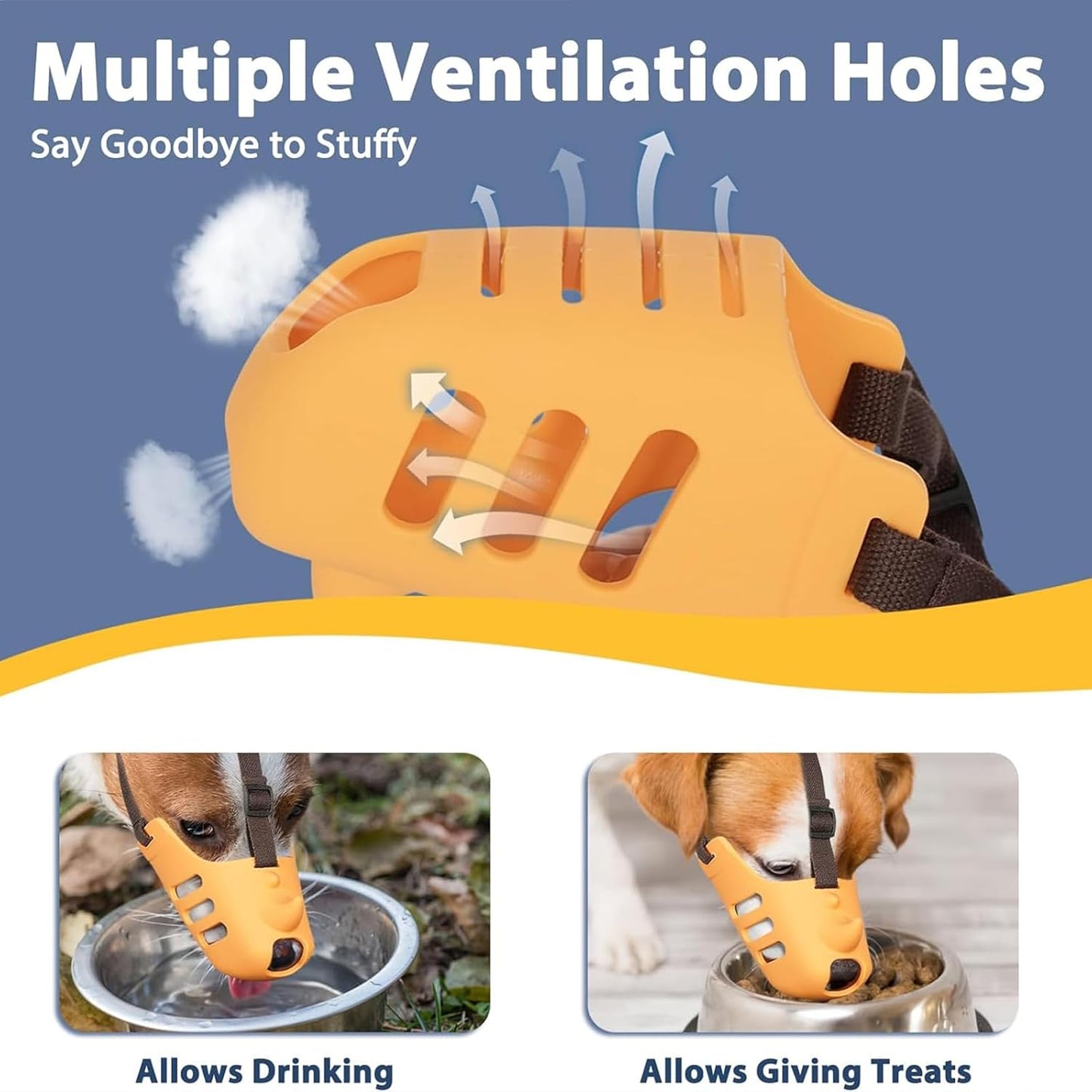 Silicone Dog Muzzle, Soft Muzzle for Small Medium Dogs, Breathable Silicone Cage Mouth Cover for Poodle V1259-DP01-A-3520