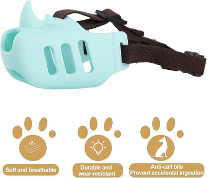 Silicone Dog Muzzle, Soft Muzzle for Small Medium Dogs, Breathable Silicone Cage Mouth Cover for Poodle V1259-DP01-A-3520