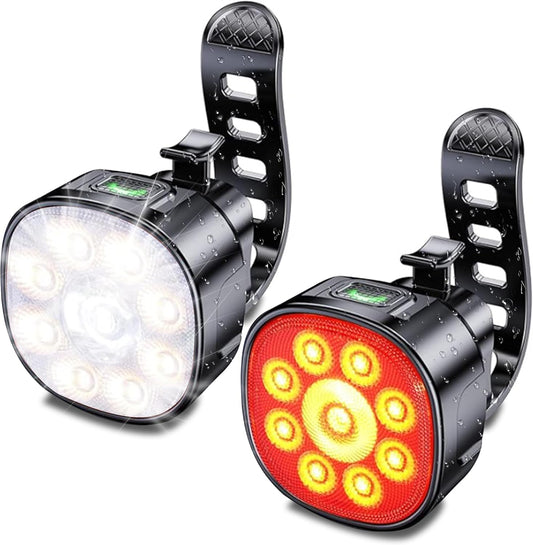 Bike Lights Front and Back for Night Riding Safety,Super Bright Headlight and Red Rear Tail,IP65 Waterproof V1259-DP01-A-3522