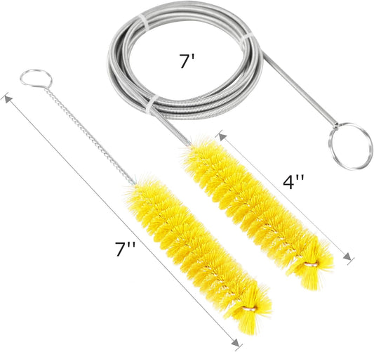 CPAP Tube Cleaning Brush-7 Feet Flexible + 7 Inches Handy Stainless Steel Wire Bristle Brush- Fits for V1259-DP01-A-3537