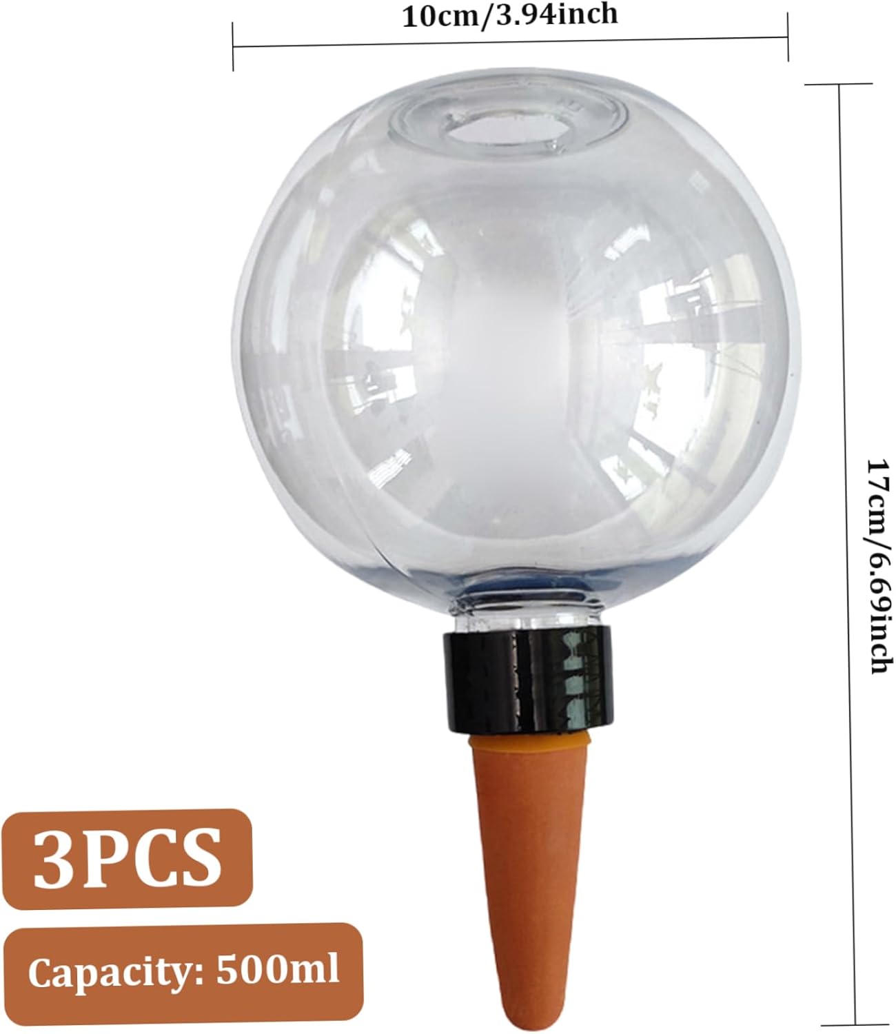 3PCS Plant Watering Globes, 500ml Self Watering Planter Insert, Transparent Plant Irrigation Devices for V1259-DP01-A-3542