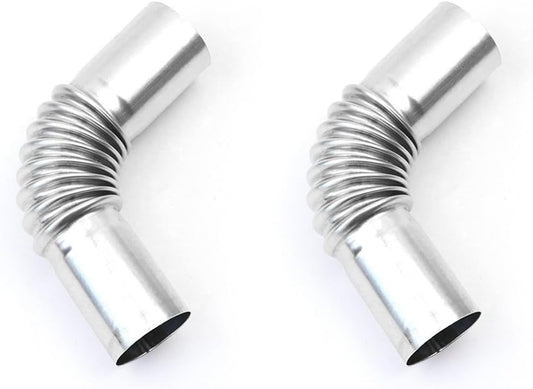 13cm Stainless Steel Bent Threaded Corrugated Exhaust Pipe Connector Durable Heat Resistant Rust Proof Design V1259-DP01-A-3547