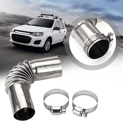 13cm Stainless Steel Bent Threaded Corrugated Exhaust Pipe Connector Durable Heat Resistant Rust Proof Design V1259-DP01-A-3547