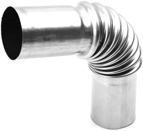 13cm Stainless Steel Bent Threaded Corrugated Exhaust Pipe Connector Durable Heat Resistant Rust Proof Design V1259-DP01-A-3547