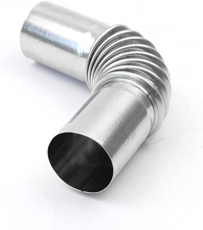 13cm Stainless Steel Bent Threaded Corrugated Exhaust Pipe Connector Durable Heat Resistant Rust Proof Design V1259-DP01-A-3547