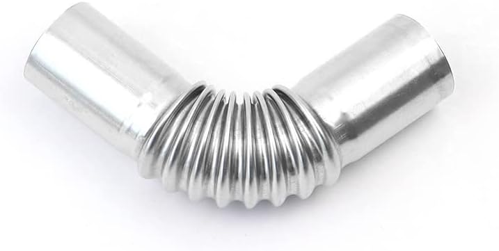 13cm Stainless Steel Bent Threaded Corrugated Exhaust Pipe Connector Durable Heat Resistant Rust Proof Design V1259-DP01-A-3547