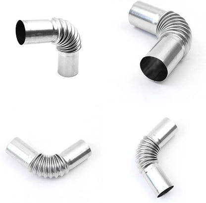 13cm Stainless Steel Bent Threaded Corrugated Exhaust Pipe Connector Durable Heat Resistant Rust Proof Design V1259-DP01-A-3547