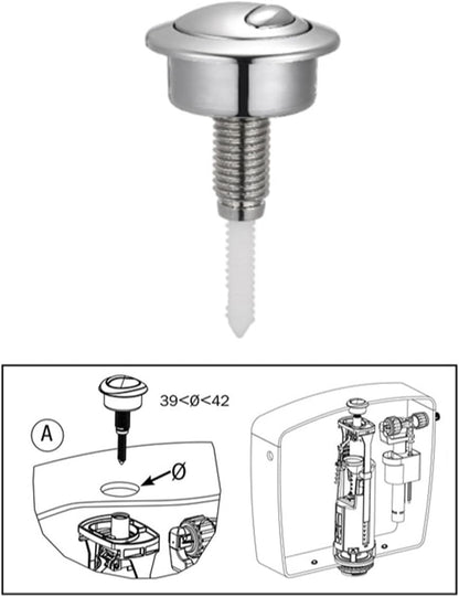 Top Push Button for Toilet Compatible with 49 Flush Valve Durable Replacement Part for Efficient Flushing V1259-DP01-A-3550