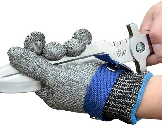 Stainless Steel Metal Anti-Cut Gloves Durable Cut Resistant Work Gloves for Kitchen Construction Industrial V1259-DP01-A-3551