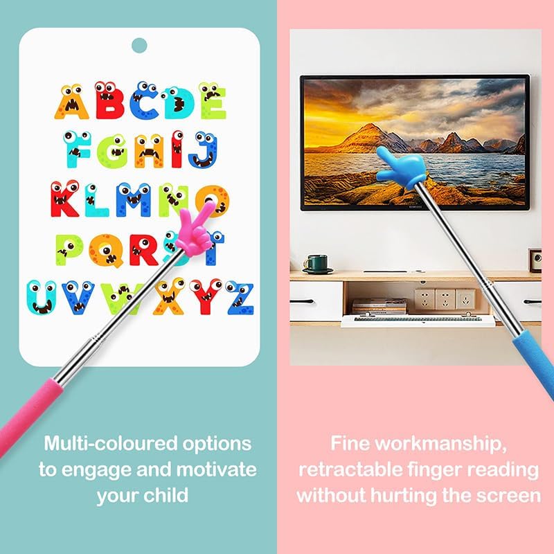 Retractable Reading Pointer Stick for Kids, Teachers, Stretchable, Lightweight, Durable, Classroom V1259-DP01-A-3552