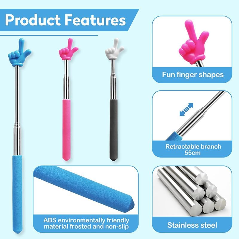 Retractable Reading Pointer Stick for Kids Teachers extendable lightweight durable Teaching tool for V1259-DP01-A-3553