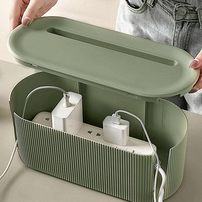 Cord Hider with Multi-Port Design Durable Power Strip Organizer Box Wire Plug Board Storage Ethernet Cable V1259-DP01-A-3555