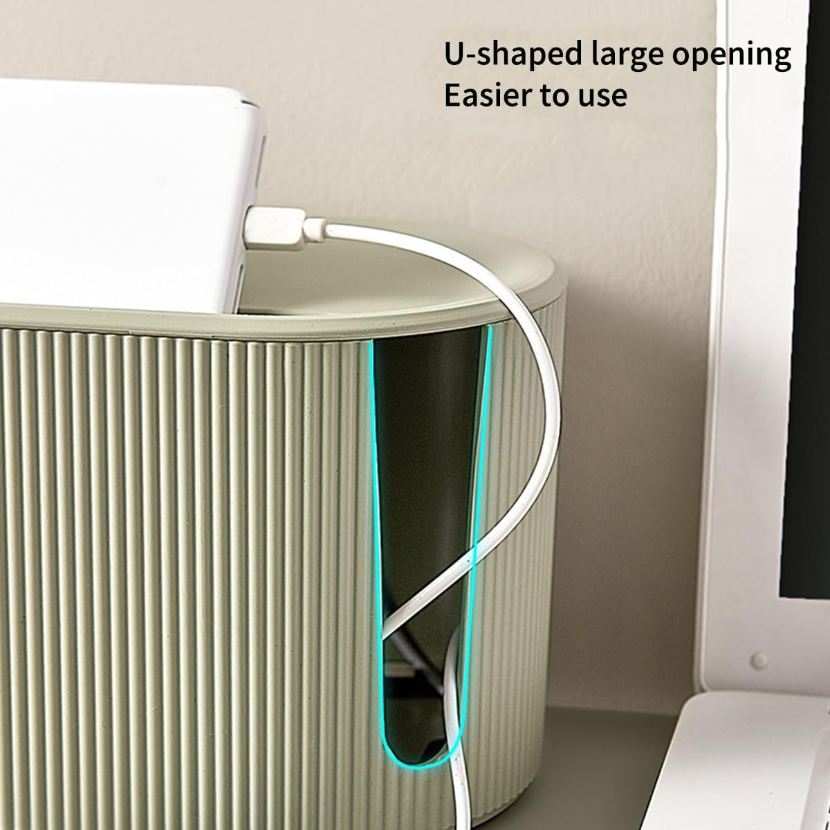 Cord Hider with Multi-Port Design Durable Power Strip Organizer Box Wire Plug Board Storage Ethernet Cable V1259-DP01-A-3555