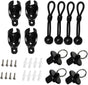 Replacement Shade Parts Bungee End Cap Kit for Exterior Cordless Roller Shades Outdoor Blinds( 2 Sets) (Black) V1259-DP01-A-3560