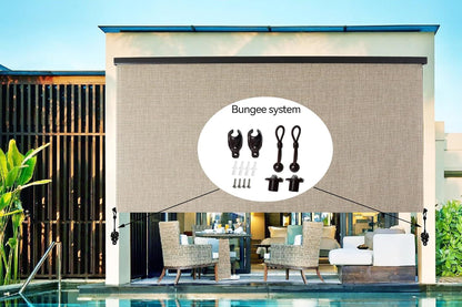 Replacement Shade Parts Bungee End Cap Kit for Exterior Cordless Roller Shades Outdoor Blinds( 2 Sets) (Black) V1259-DP01-A-3560