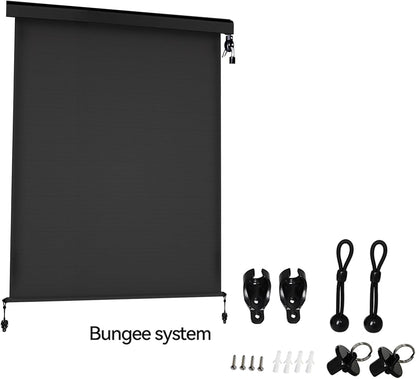 Replacement Shade Parts Bungee End Cap Kit for Exterior Cordless Roller Shades Outdoor Blinds( 2 Sets) (Black) V1259-DP01-A-3560