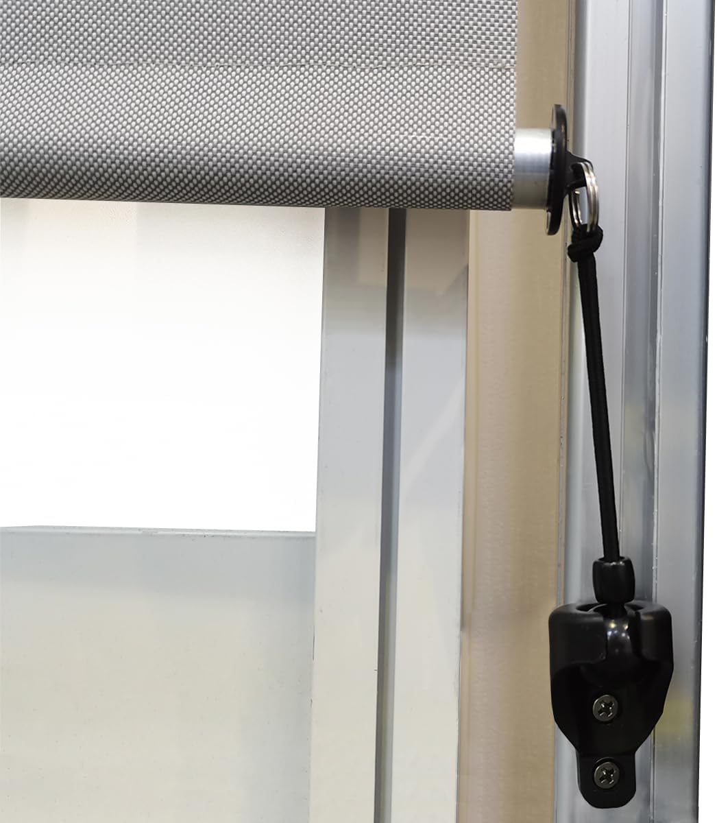 Replacement Shade Parts Bungee End Cap Kit for Exterior Cordless Roller Shades Outdoor Blinds( 2 Sets) (Black) V1259-DP01-A-3560