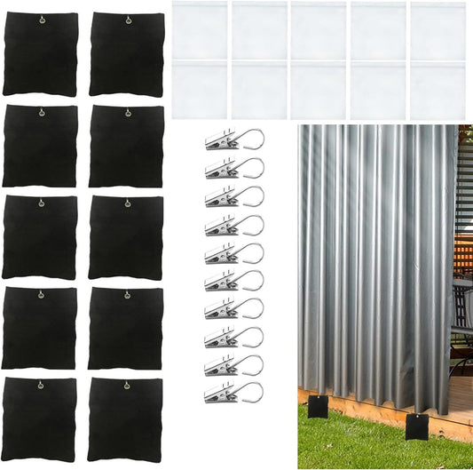 10 Pack Outdoor Curtain Weighted Blocks, 15 oz Outdoor Curtain Sandbag Weighted Bags, Curtain Bottom Weighted V1259-DP01-A-3569