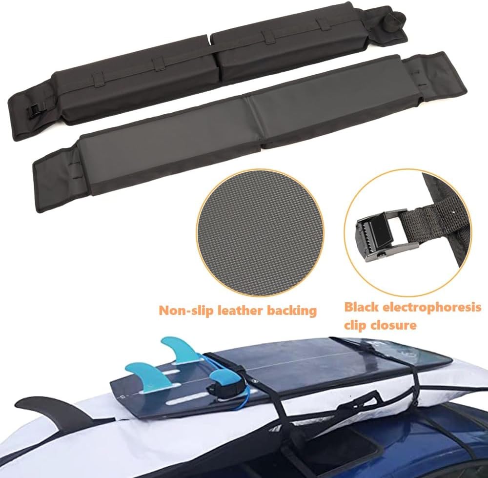 Universal Soft Roof Rack Pads for car Without crossbars,Carrier for Kayak,Surfboard,SUP,Canoe with Tie Down V1259-DP01-A-3578