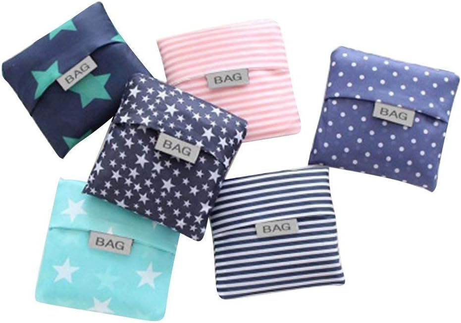 4 Pack Foldable Shopping Bags Reusable Eco-friendly Grocery Tote Bags Shopper Bag Folding into Attached Pouch V1259-DP01-A-3585