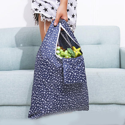 4 Pack Foldable Shopping Bags Reusable Eco-friendly Grocery Tote Bags Shopper Bag Folding into Attached Pouch V1259-DP01-A-3585